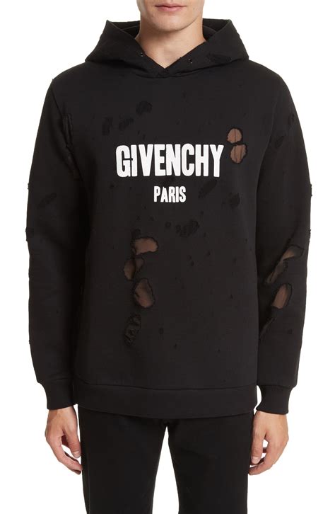 distressed givenchy hoodie|Givenchy men's destroyed hoodie.